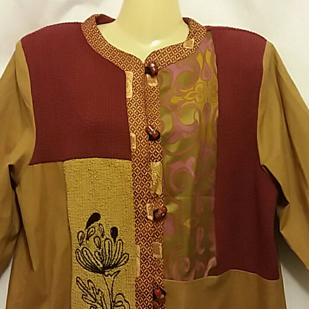 Vintage Allure Patchwork Jacket Womens Large Coll… - image 2